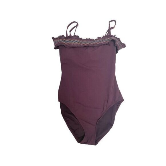 Bleu Rod Beattie Swimsuit Plum Smocked One Piece Size 6 - Picture 2 of 6